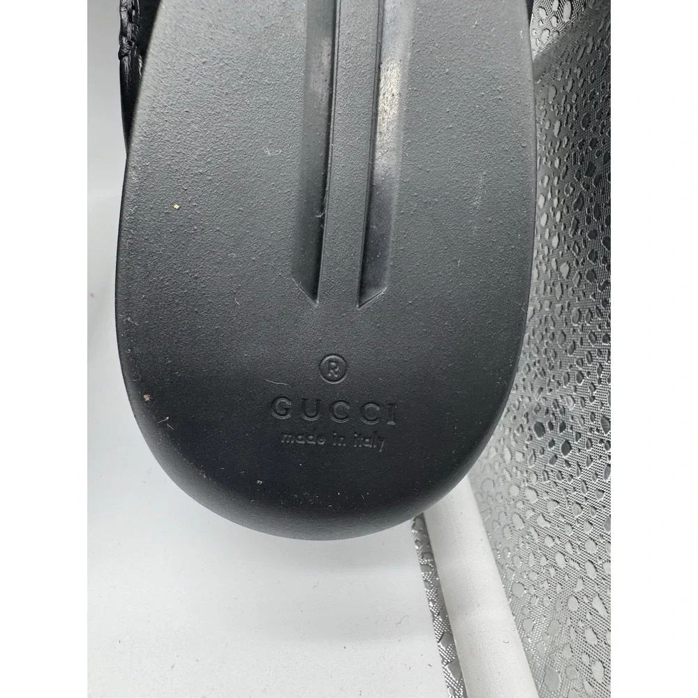 Gucci Black Guccissima Leather‎ Penny Loafers Size 6